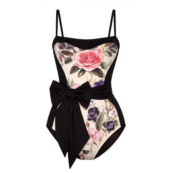 TA3 Other - TA3 Sashy Shaping One Piece Swimsuit Frame Rose Snake/Black Floral XXS R/L NWT